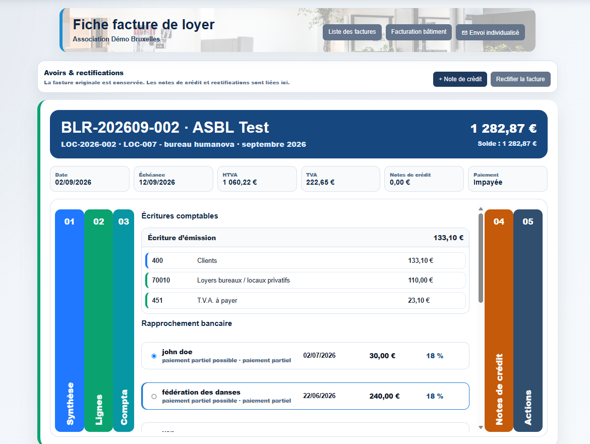 Comptabilité d’une facture bâtiment dans Milo