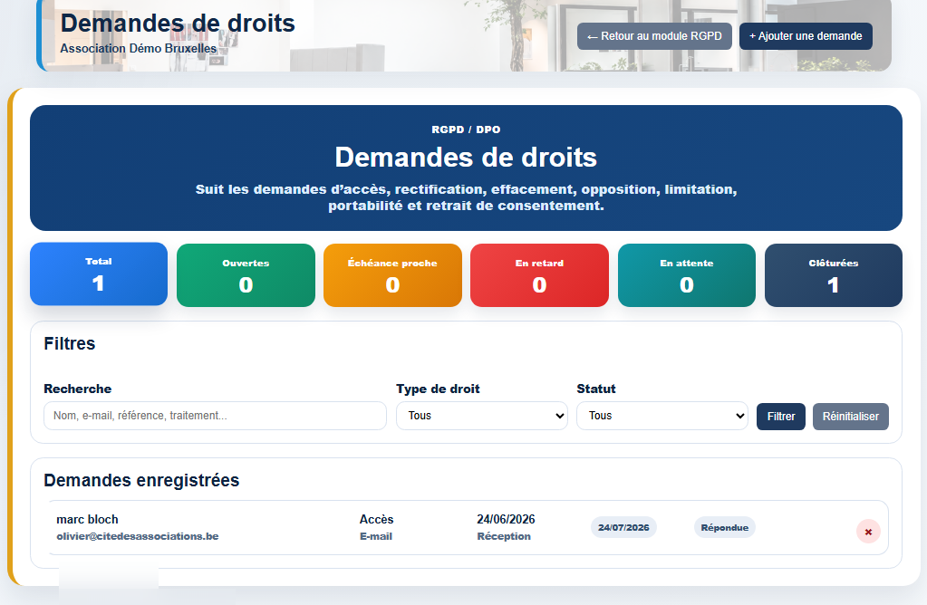 Suivre les demandes