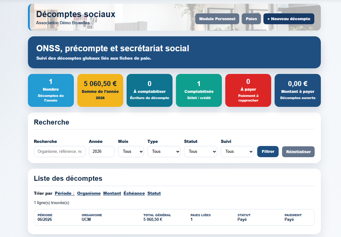 Décomptes sociaux